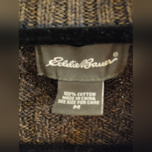 Eddie Bauer Pull over Quarter Button Up Sweater - Picture 2 of 8